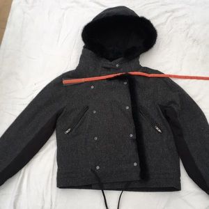 Antik Batik wool and rabbit fur coat